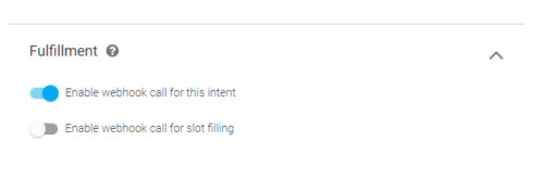 Enable webhook call for this intentをONにする