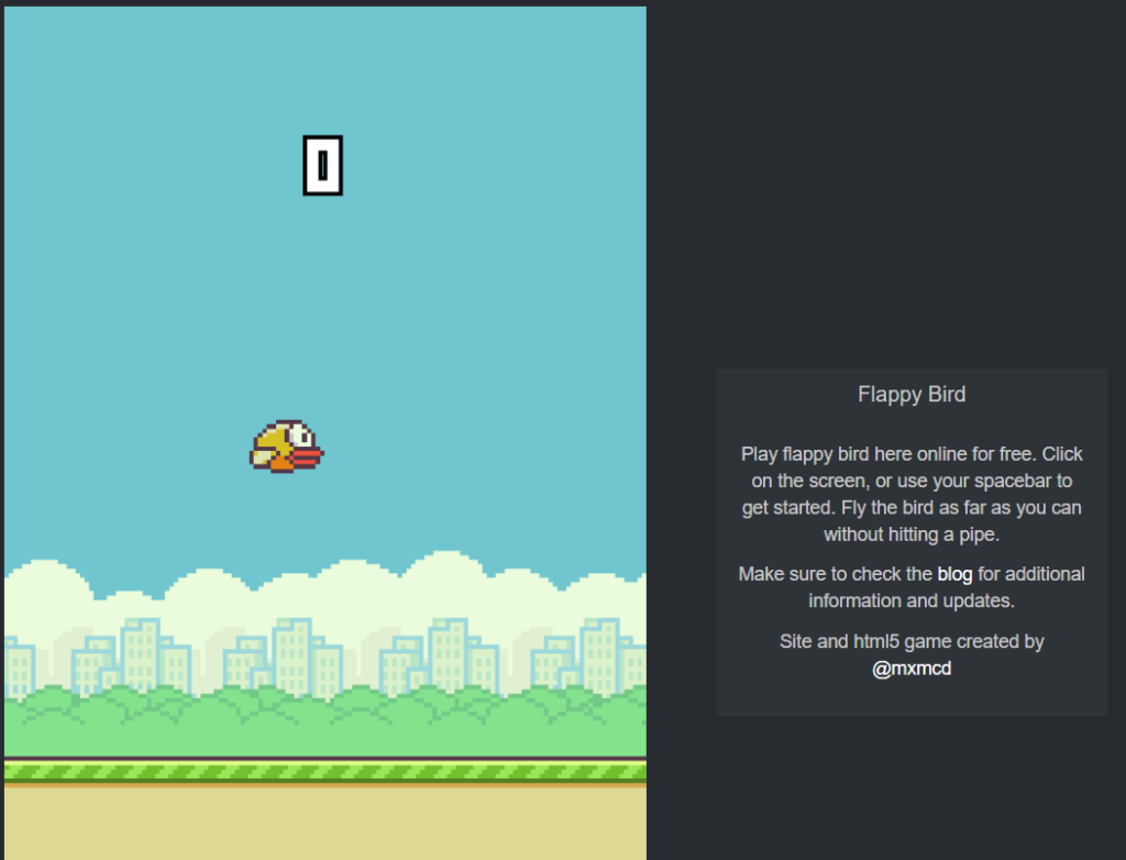 Flapp bird ゲーム画面